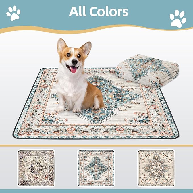 SCLOSE Washable Pee Pad for Dogs Extra Large, 72" x 72" Reusable Puppy Pads Waterproof Dog Rugs, Super Absorbent, Leakproof, Dog Crate Pad, Playpen Mat, Whelping Pads, Blue Medallion - Image 7
