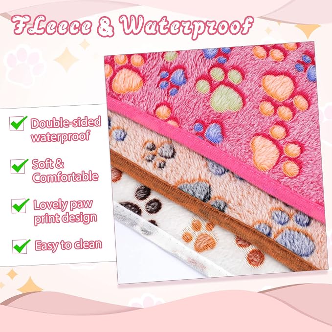 YUEPET Waterproof Guinea Pig Blankets Washable 3 Pack Small Animal Fleece Cage Liners Pet Soft Sleep Mat Pad Cover Warm Flannel Throw for Hamster Guinea Pig Rabbit Chinchilla Hedgehog Ferret 23"×16" - Image 8