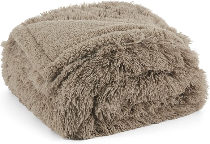 Bedsure Waterproof Dog Blankets for Medium Dogs, Fluffy Faux Fur, 40x50 | Plush Fuzzy Reversible Pet Blankets for Couch and Dog Bed,Soft Calming Throw Cat Blanket Washable, Dog Gift, Brown - Image 10