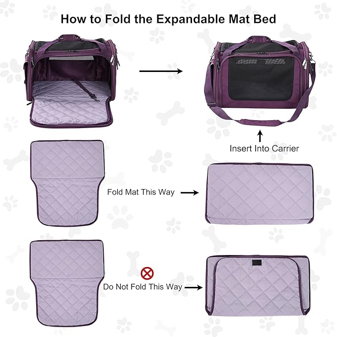 EliteField Deluxe Soft-Sided Pet Carrier (3 Year Warranty, Airline Approved), Travel Bag for Dogs, Cats & Small Pets, with Expandable Mat