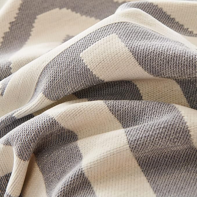 VClife Boho Sofa Covers Slipcover Protector for Oversize Couch, White Gray Plaid Triangle Jacquard Couch Cover for 3-4 Cushion Couch Sofa, Modern Living Room Furniture Protector, 71"X150" - Image 7