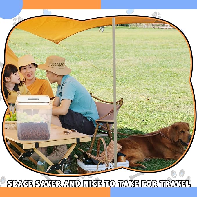 Teenyyou 2 Pack 30 Lbs Airtight Dog Food Storage Container with 2 Scoops, Clear Cat Food Container Storage Bin with Measuring for Dog Cat Bird Other Pet - Image 7
