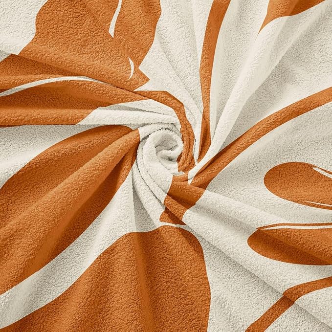 Erosebridal Orange Flower Sofa Cover Boho Floral Couch Cover 71" X 118" Abstract Aesthetic Minimalist Couch Protector Vintage Art 70S Modern Sofa Slipcover for Adult Women Teens, Washable Non Slip - Image 7