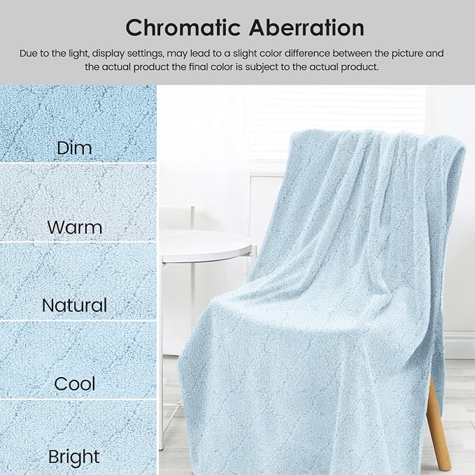 JML Bath Towels, Pack of 2, 30 in x 60 in, Light Blue | Hanging Loop, Super Soft, Absorbent, Lint Free, Fade Resistant, Lightweight, Quick Dry, Use for SPA , Sauna, Salon Hair Wrap - Image 8