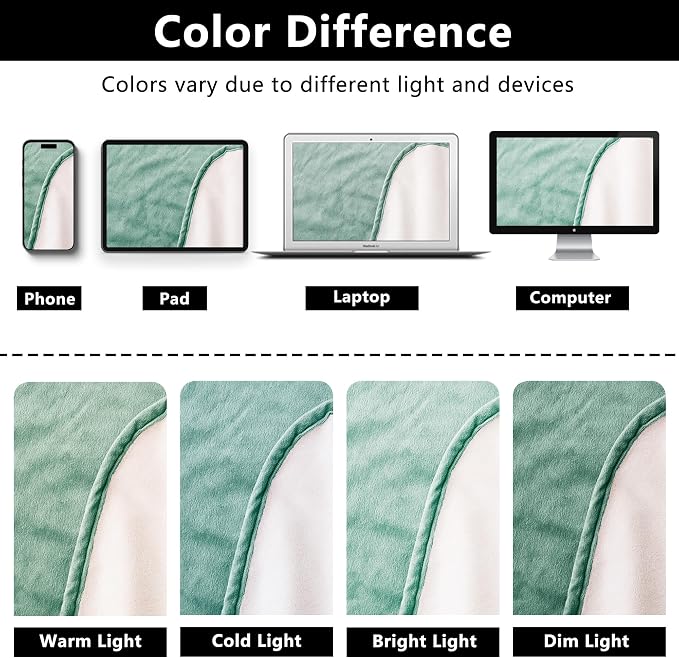 Waterproof Blanket - Reversible Dog Throw as Furniture Protector | Soft Velvet & Flannel, TPU Leak-Proof Liner, Machine Washable, Fits Couch and Bed, 82" x 108", Green/Cream - Image 8