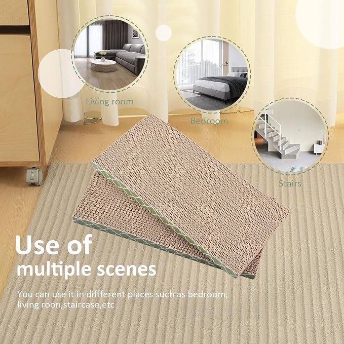 Cat Scratcher Cardboard Scratching Pads Scratch with Catnip 2PCS Reversible Corrugated Cardboard - Image 6