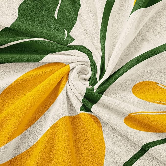 Erosebridal Yellow Green Flower Sofa Cover Minimalist Floral Couch Cover for Kids Women Vintage 70S Modern Sofa Protector Retro Abstract Aesthetic Couch Protector 91" X 134", Washable Non Slip - Image 7
