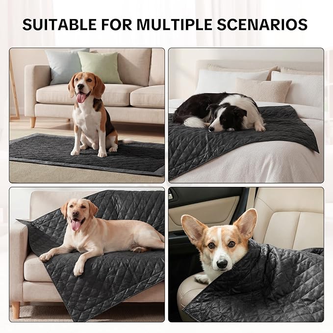HOMBYS Edge-Reinforced Indestructible Dog Blanket 40"x28", Chew Proof Tear-Resistant & Waterproof Pet Blanket for Aggressive Chewers, Heavy-Duty Furniture Protector for Couch, Bed & Crate, Black - Image 7