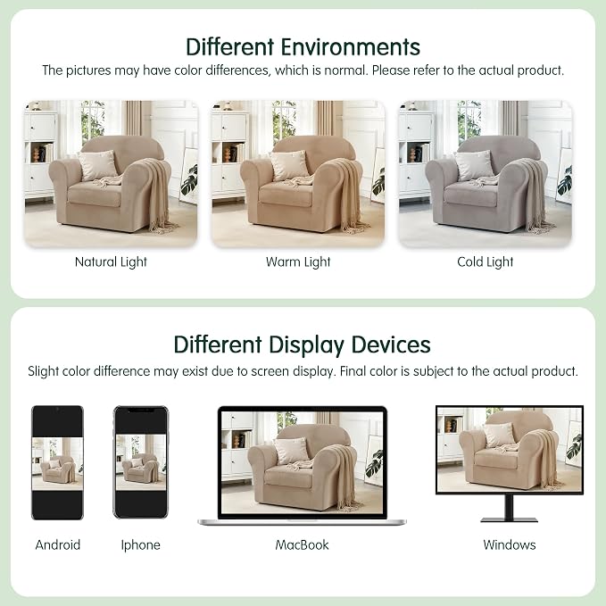 CHUN YI 2 Piece Velvet Armchair Cover Couch Covers 1 Cushion, Water Resistant Chair Slipcover with Arms, Non Slip High Stretch Thick Furniture Protector for Dogs Pets, Small, Camel - Image 9