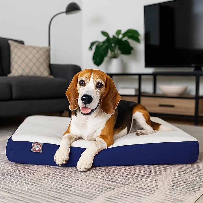 Majestic Pet 34x24x3 Inch Blue Orthopedic Memory Foam Rectangle Dog Bed – Medium Size Crate Dog Bed for Dogs with Joint Pain, Arthritis – Durable Pet Mattress with Egg Crate Foam, Washable Cover - Image 8