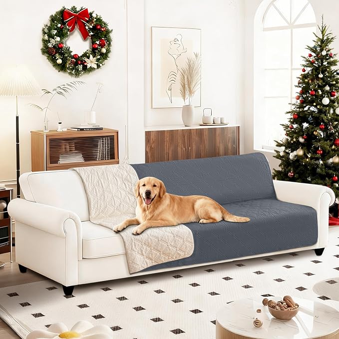 Waterproof Couch Covers for Pets, Waterproof Dog Bed Cover, Anti-Slip Soft Dog Blankets, Couch Cover for Dogs Washable, Pet Blanket for Puppy Large Dogs Cat (82x102 Inch, Dark Grey) - Image 8