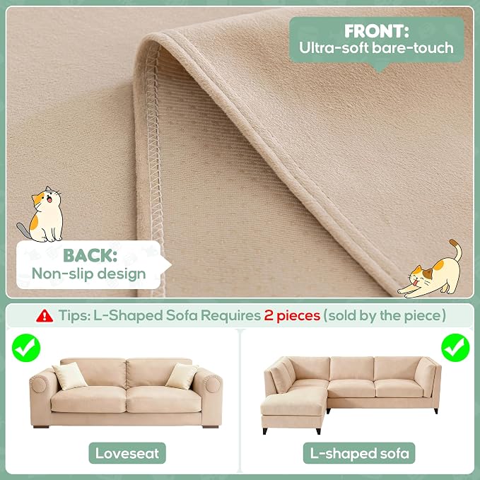 LOllON Cat Scratch Couch Cover Waterproof 134"x91" Non-Slip | Pet-Friendly Couch Protector, Anti-Scratch & Waterproof Sofa Cover For Cats Dogs Kids, Machine Washable - Image 9