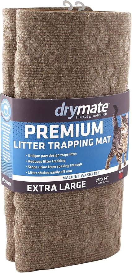 Drymate Cat Litter Box Mat, Litter Trapping Mat, Tan, 28x34 XL | Waterproof, Urine-Proof, Absorbent, Machine Washable, Soft on Paws, Contains Mess, Protects Floors, Kitten Supplies, USA Made - Image 9