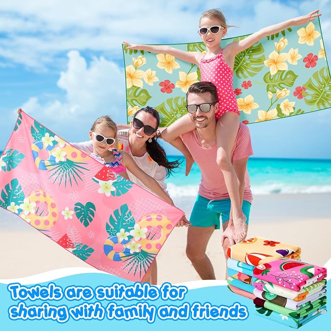 FuWeave 10 Pack Microfiber Beach Towel 28 x 55 Inch Oversized Large Quick Dry Thin Beach Towels for Pool Camping, Sand Free Lightweight Blanket for Women Adults Travel Swimming Sport (Fresh Floral) - Image 7
