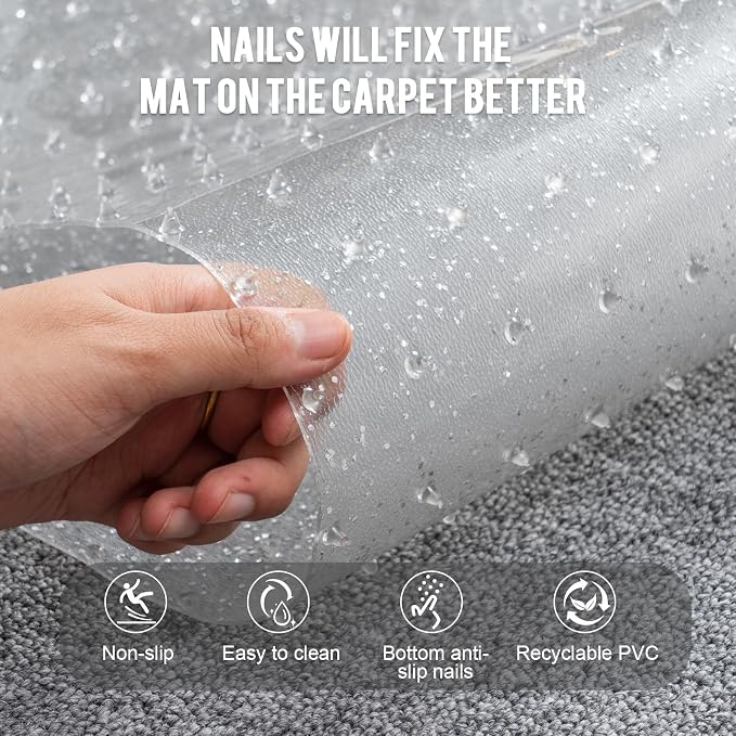 Uross Carpet Protector for Pets - Cat Carpet Protector for Doorway, Anti Scratch Under Door Cat Scratch Protector Mat, Easy to Cut Plastic Stopper Cat Scratch Guard Carpet 3.6FT-Silver - Image 7
