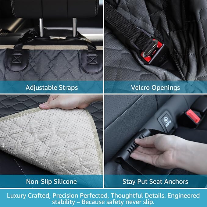 Lassie XL Truck Dog Seat Cover Back Seat with 2 Seat Belts, Dog Car Hammock for Large SUV and Trucks Compatible with F150 F250/Chevrolet Silverado/Ram Pickup/GMC Sierra/Toyota Tundra and Crew Cab - Image 7