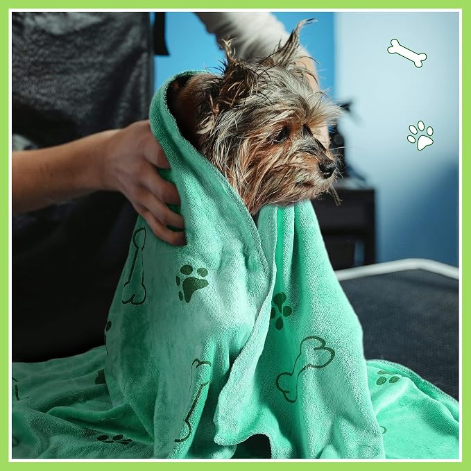 Chumia 8 Pcs Microfiber Dog Towels for Drying Dogs Cats 40 x 24 Inch Pet Towels Bulk for Large Puppy Absorbent Fast Drying Paw Bath Bathing Supplies for Pets(Dog Paw and Bone, Colorful) - Image 7