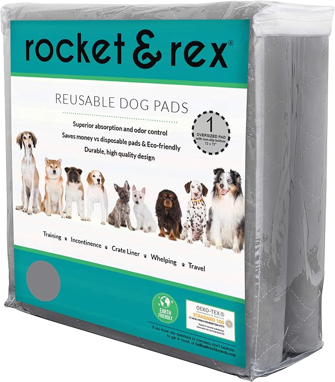 rocket & rex Premium XXL Non-Slip Washable Dog Playpen Mat (72"x72") | For whelping, potty training & travel. OEKO-TEX certified, chemical-free. - Image 9