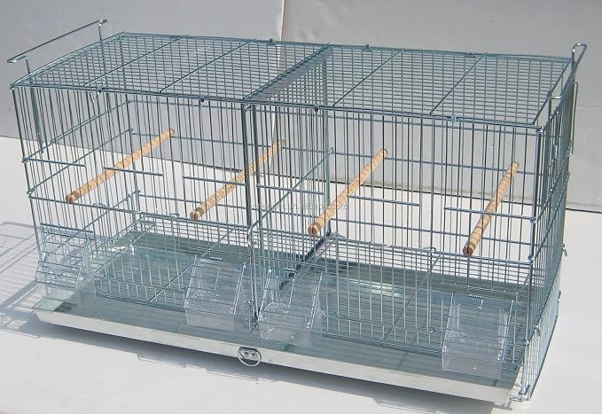 LOT of NO Rust Stainless Galvanized Zinc Plated Stackable Breeder Bird Flight Cage with Removable Center Divider and Breeding Nest Doors - Image 8
