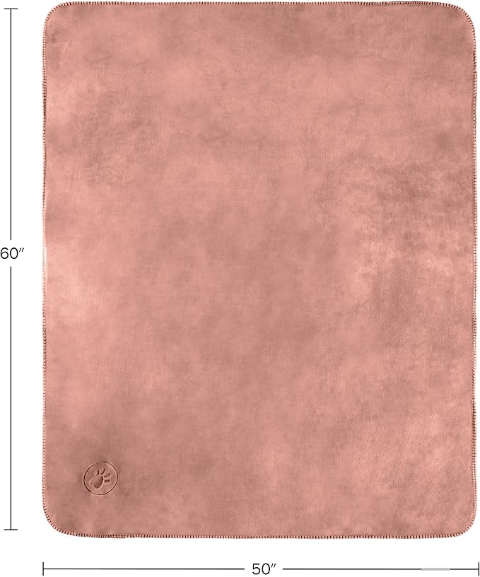 Waterproof Pet Blanket - 50x60-Inch Reversible Sherpa Fleece Throw Protects Couches, Cars, and Beds from Spills, Stains, and Fur by PETMAKER (Pink) - Image 9