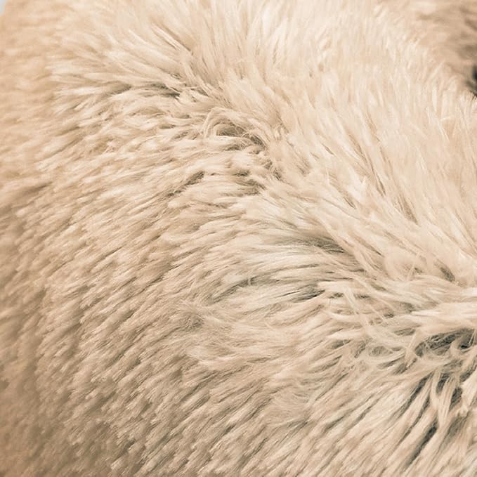 Best Friends by Sheri The Original Calming Donut Dog Bed – Washable Plush Pet Bed for XXL Breeds up to 210 lbs, Shag Faux Fur, Taupe, XXL (54" x 54") - Image 10