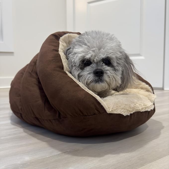 SPOT Sleep Zone Cuddle Cave Pet Bed | Soft, Plush Interior for Cats and Small Dog Breeds | Attractive and Durable Faux Suede Exterior | Machine Washable | Pet Safe - Image 9