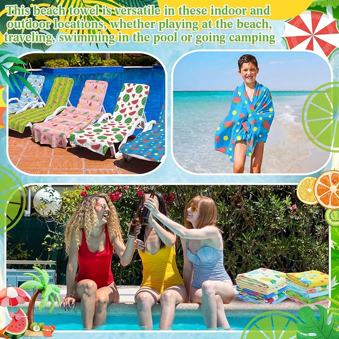 FuWeave 10 Pack Microfiber Beach Towel 28 x 55 Inch Oversized Large Thin Beach Towels for Pool Camping, Sand Free Lightweight Blanket for Women Adults Travel Swimming Sport (Coast Summer) - Image 7