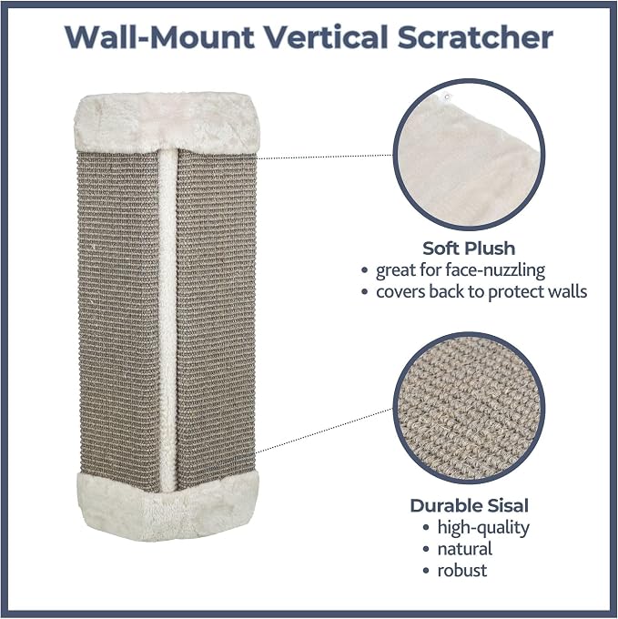 Trixie Scratching Board for Corner – Vertical Sisal Rope Pad for Indoor Cats – Easy-Install Corner Scratch Pad – Gray, 1 x 12.6 x 23.6 in - Image 5