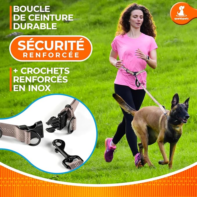 SparklyPets - Hands Free Dog Leash with Reflective Stitches - Waist Leash for Medium & Large Dogs Walking, Hiking, Training, Jogging, Canicross, Running - Image 7