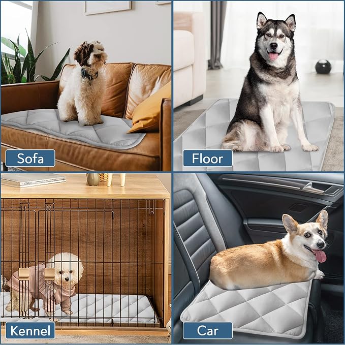 Magik & Kover Dog Crate Pad 2 Pack (36" x 23"), Soft Dog Crate Mat with Anti-Slip Bottom, Machine Washable Kennel Pad, Fits 36 Inch, Grey | Fits 36 Inch Crate, Soft, Machine Washable, Kennel Pad - Image 7
