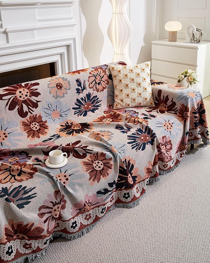 AIVIA Couch Cover Sheet Blanket, Oversized Covers for 3 Cushion Sofa, Extra Large RV Furniture Decoration Throws Recliner Slipcovers, L-Shape U-Shaped Sectional Protector for Cats Dogs Washable - Image 9