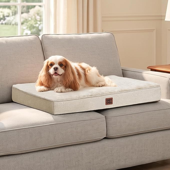 EHEYCIGA XL Memory Foam Dog Crate Mat Washable, 41x27Inch, Beige | High Density Egg Crate Foam, Waterproof Liner, Removable Easy Clean Cover, Non-Slip Bottom, Fits Crate, Floor and Sofa - Image 9