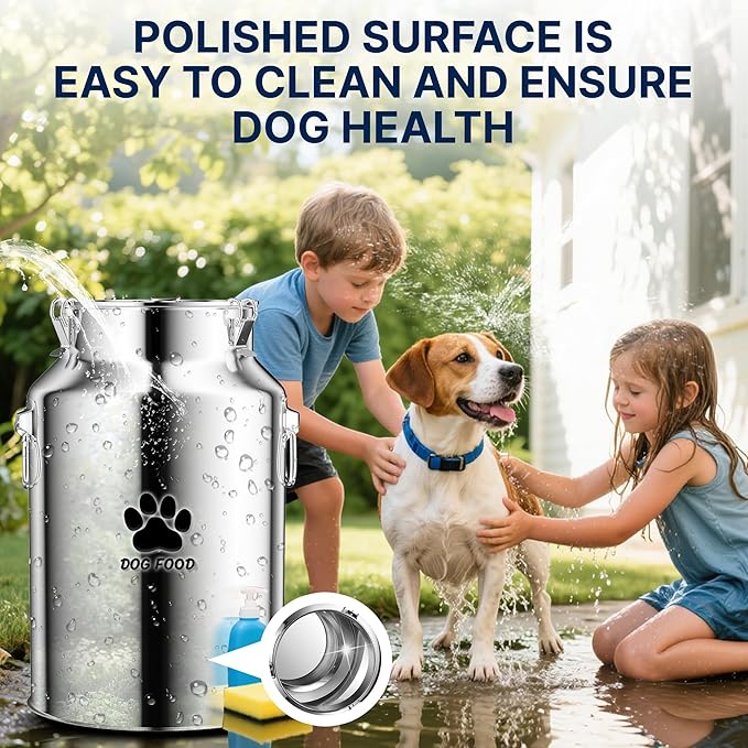 40Lbs Large Metal Dog Food Storage Container, Stainless Steel Dog Food Storage Tank, Multifunctional Storage Bin with Lid and Spoon, Food Storage Container for Big Dogs, Keep Fresh, Easy to Clean - Image 7