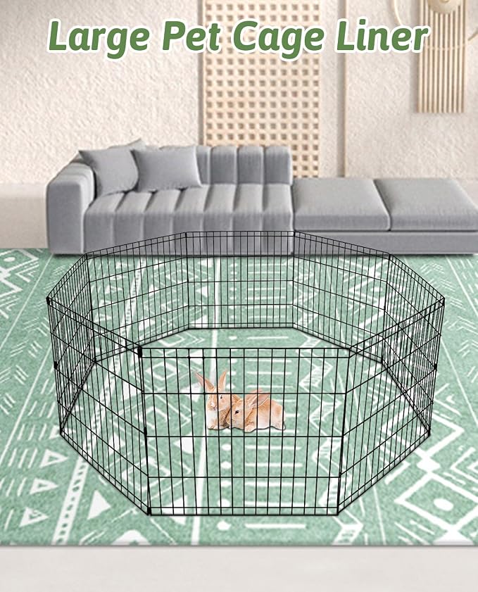 BNOSDM 79" X 55" Washable Bunny Cage Liners Large Rug for Rabbits Large Non Slip Pad for Bunnies Resuable Rabbit Cushion for Chinchillas Cats Guinea Pigs Ferrets Dogs - Image 7