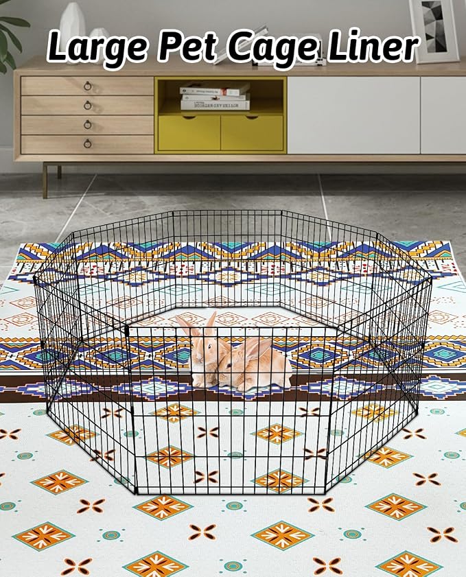 BNOSDM 79" X 55" Washable Bunny Cage Liners Large Rug for Rabbits Large Non Slip Pad for Bunnies, Rabbit Playpen Mat for Chinchillas Cats Guinea Pigs Ferrets Dogs - Image 7