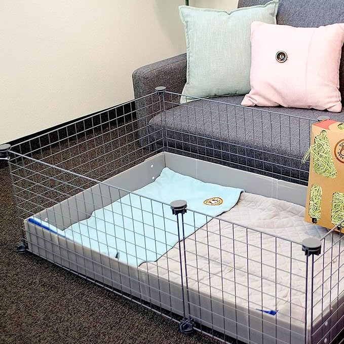 GuineaDad Original Reusable Cage Liner – Blue Fleece Bedding with Burrowing Pocket – Extra Absorbent Bamboo Core & Waterproof Bottom – Fits Midwest Guinea Pig Cage – Small Animal Supplies - Image 7