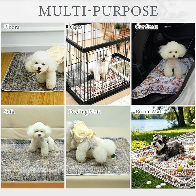 Homimp Washable Pee Pads for Dogs, 2 Pack Reusable Puppy Pads Waterproof,Absorbent and Leakproof Dog Pee Pads,Non Slip Puppy Training Pads, Pet Mat for Floor, Crate, Couch, Whelping, Grey 24"x36" - Image 7