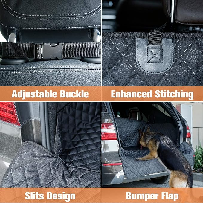 PETICON SUV Cargo Liner for Dogs, Trunk Cover with Bumper Flap Protector | Waterproof Pet Cargo Cover with Side Flaps, Dog Car Seat Cover with Non-Slip Mat, Prevents Scratches, Pet Hair, Mud, and Dirt - Image 7
