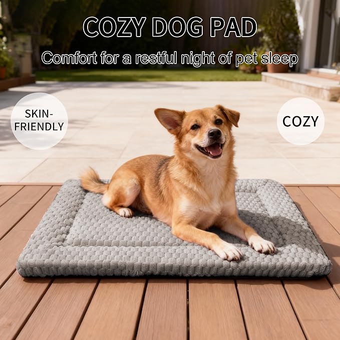 Dog Bed Mat - Dog Crate Pad - Reversible Mat for Pet Comfort - Soft Bed Crate Pads for All Seasons - Durable, Machine Washable Mat for Crates, Travel, and Home (Light Gray, 30" L*20" W*1.5" Th) - Image 7