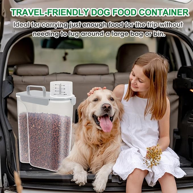 TBMax 10 lbs Cat Dog Food Storage Container, 2026 Upgraded Large Pouring Container for Pet Food Storage, Bird Seed Dispenser, Portable Travel Kibble Holder -Light Gray - Image 7