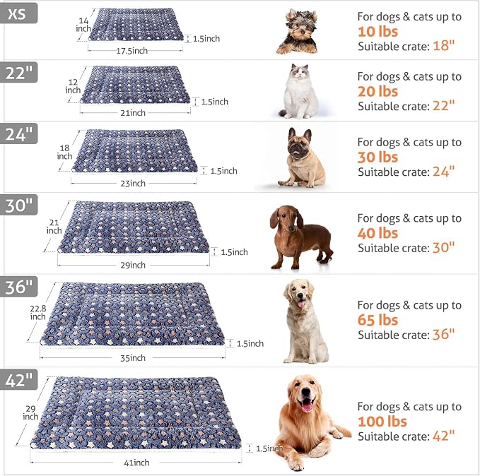 Mora Pets Dog Bed Crate Pad Ultra Soft Pet Bed with Cute Star Print Washable Crate Mat for Large Medium Small Dogs Reversible Fleece Dog Crate Kennel Mat Cat Bed Liner 41 x 29 inch Dark Blue - Image 6