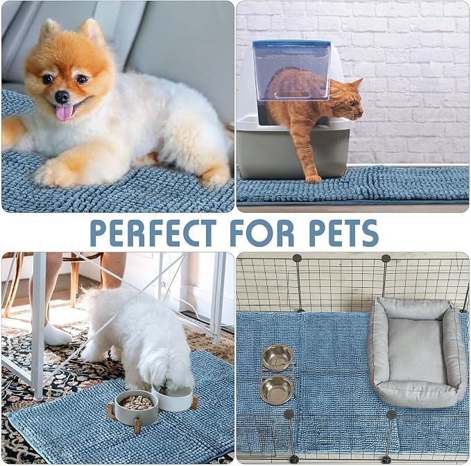 Amylove 4 Pcs Guinea Pig Cage Liner 16 x 24 Inch Washable Chenille Pee Pads Pet Dog Cat Bedding Training Mat Reusable for Small Animals Puppy Bunny Hamster Chinchilla - Image 6