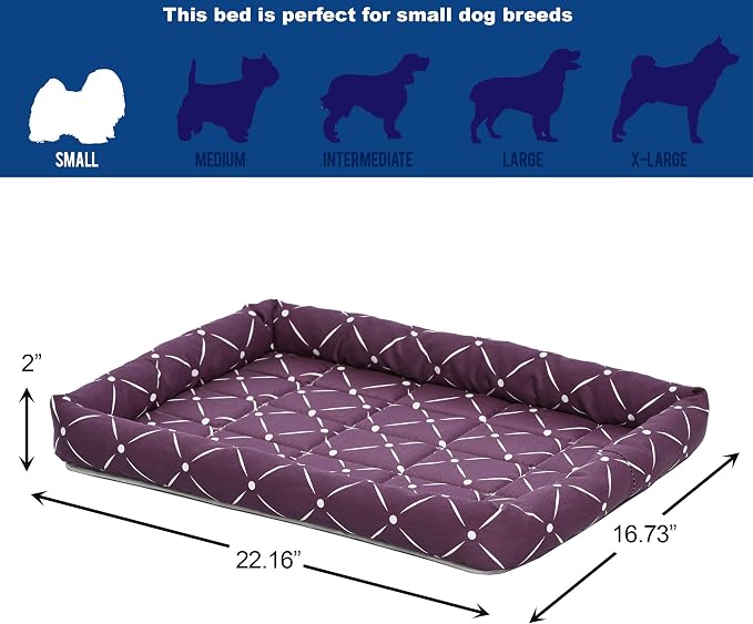 Midwest Homes for Pets 40224-PLD Quiet Time Couture Ashton Bolster Pet Bed, Medium Dog/24, Plum - Image 5