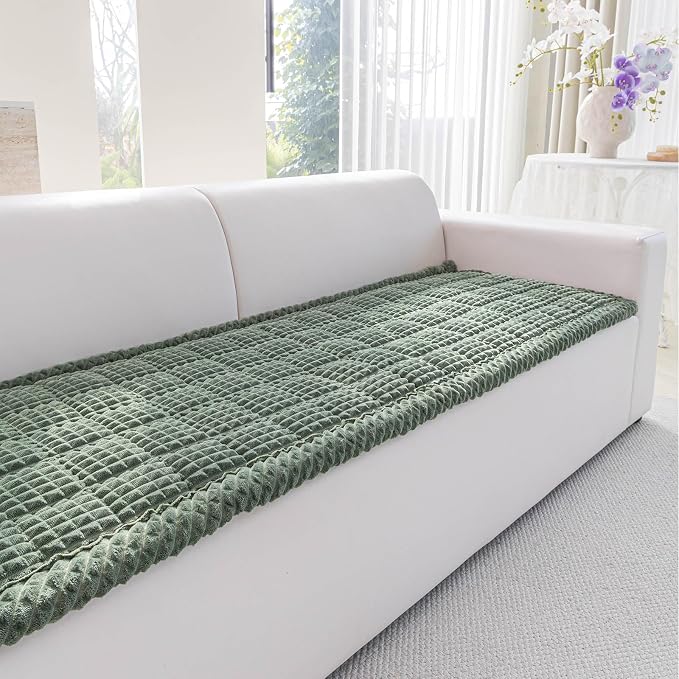 Couch Cover for Dogs Washable, Non-Slip Pet Couch Covers for Sofa, Fuzzy Dog Couch Cover Mat, Thick, Soft, Plush Couch Cushion Covers for Sofa Protector (Green, 23.6" x 47.2"/60 x 120cm) - Image 8