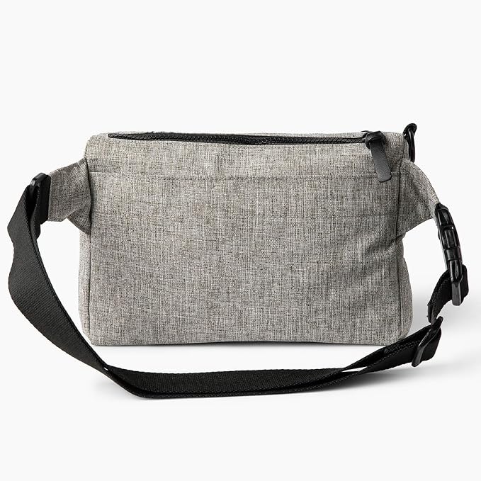Cleverpup Walk & Train 2-in-1 Dog Walking Bag - Hands-Free Training Crossbody Sling & Fanny Pack with Treat Pouch, Poop Bag Holder, Phone Pockets - Adjustable Waist or Shoulder Strap - Heather Grey - Image 8