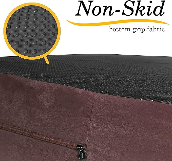 KOPEKS Dog Bed Replacement Cover Memory Foam Beds - Brown - Extra Large (Jumbo Size) - Image 3