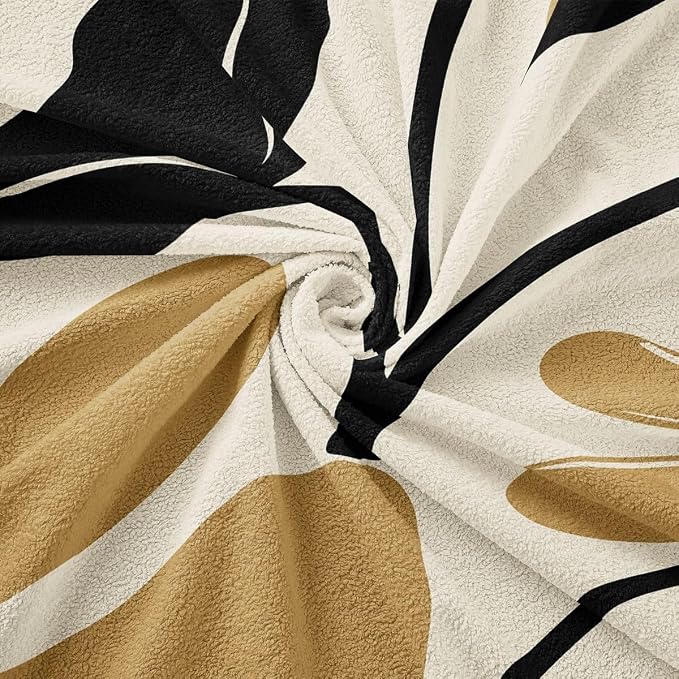 Erosebridal Black Tan Flower Sofa Cover Minimalist Floral Couch Cover Vintage Wildflower Sofa Slipcover for Couches and Sofas Modern Neutral Botanical Washable Non Slip Sofa Protector, 71" X 102" - Image 7