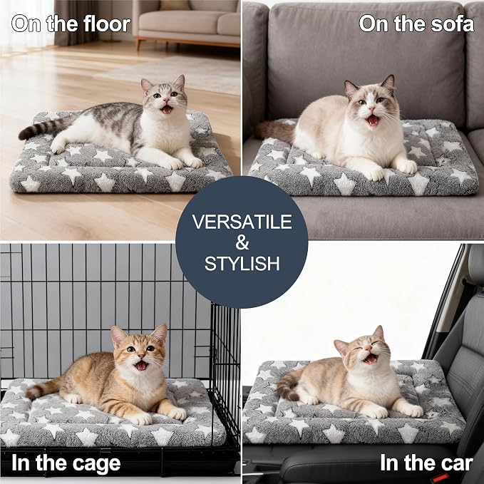 Dog Bed Mat, Reversible Crate Pad & Cute Dog Bed - Machine Washable Kennel Mat with Ultra Soft for Small Dogs & Cats - Image 7