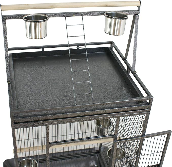 Nova Microdermabrasion 68-Inch Height Wrought Iron Standing Large Play Top Bird Cage for African Grey Small Quaker Parrot Cockatiel Sun Parakeet Green Cheek Conure Dove Budgie Lovebird - Image 7