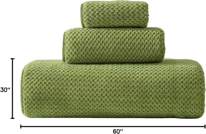 30x60 Inches Extra Large Bath Towels Set Super Soft Absorbent Luxury Microfiber Towels for Bathroom (Sage Green, 3PCS) - Image 7